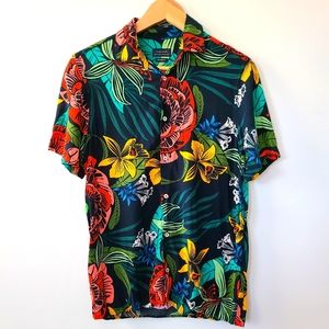 Zara Man Floral Short Sleeve ButtonDown Shirt